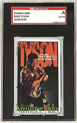 1988 Graphique Sportif 1/1 Mike Tyson Rare Signé Japon Carte De Téléphone (sgc Cert)