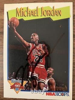 1991 Nba Hoops Milestones Michael Jordan Auto Signé À La Main Aucun Coa Semble Legit