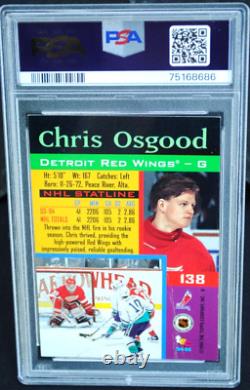 1994 Stadium Club Chris Osgood signé à la main avec certification PSA/DNA Auto authentifiée