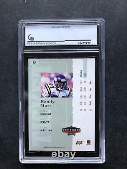 1998 Playoff Contenders Red Rookie Ticket Randy Moss Signé À La Main Gai Authentic