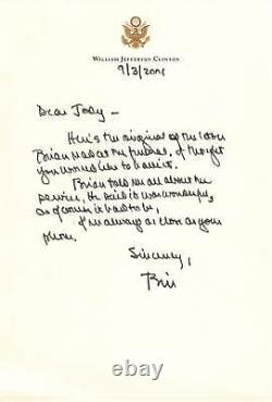 2001 Hand Written Lettre Signée Président Bill Clinton & Photo Elias Ghanem