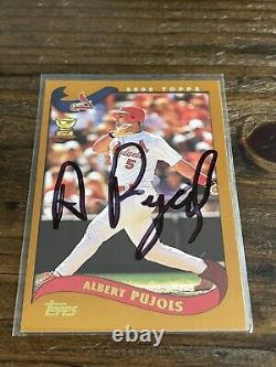 2002 Topps Coupe Rookie Albert Pujols Signé À La Main Penny Sleeve Autographié. N°160