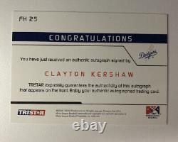 2005 Tristar Prospects Plus Farm Hands Auto Clayton Kershaw Rookie Card #fh25