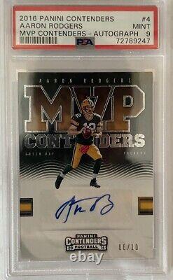 2016 Panini Contenders Aaron Rodgers MVP Contenders Auto /10 PSA 9  <br/>	
   	
<br/>	
 2016 Panini Contenders Aaron Rodgers MVP Contenders Auto /10 PSA 9