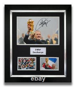 Affichage encadré de photo signée à la main par Didier Deschamps - Autographe de football Brésil