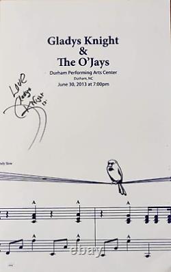 Affiche Hatch Show Print signée à la main par la chanteuse Gladys Knight avec certificat d'authenticité JSA O'Jays