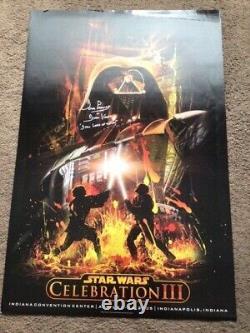 Affiche Star Wars Celebration 3 2005 signée à la main par Dave Prowse avec un certificat d'authenticité à vie.