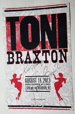 Affiche du spectacle Toni Braxton Hatch Print signée à la main avec certificat JSA COA autographié