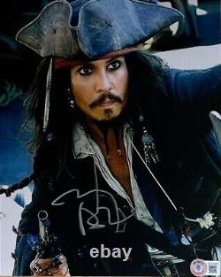 Affiche rare signée à la main par Johnny Depp avec certificat d'authenticité Beckett et photo signée par Amber Heard