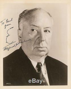 Alfred Hitchcock Psa Authentique Signée Photo Autographiée Et Esquisse Dessinée À La Main