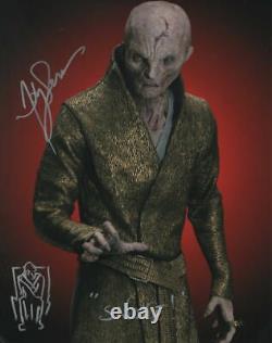 Andy Serkis Signed Autographe 11x14 Photo Avec Star Wars Snoke Sketch