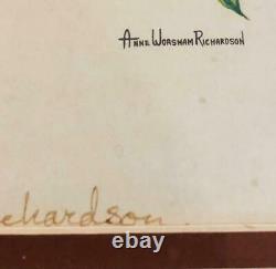 Anne Worsham Richardson Autographié Signé Imprimer Carolina Wren Yellow Jessamine