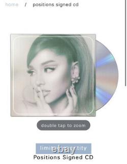 Ariana Grande Main Signé CD Positions Autographié Full Longer Signature Rare