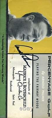 Arnold Palmer Jsa Coa Signé À La Main 1960`s Pliant Brochure Autographe