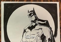 Art original Johnson 9x12 dessiné à la main et autographié Batman et le Joker 2016