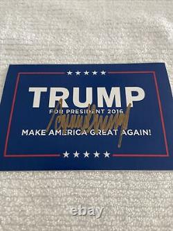 Autocollant Trump 2016 MAGA 4x6 signé à la main avec encre dorée