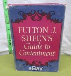 Autographe De Fulton J. Sheen Guide Du Contentement, Livre Signé À La Main Catholic 1960