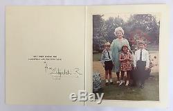 Autographe Signé À La Main - Elizabeth Royal, Reine Mère - Carte De Famille De Noël 1971