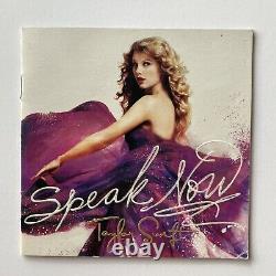 Autographe Signé À La Main Taylor Swift Speak Maintenant Livret Signé Avec CD