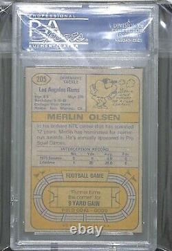 Autographe signé à la main certifié PSA/DNA de 1974 Topps Football #205 Merlin Olsen