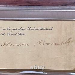 Autographe signé à la main de Theodore Roosevelt PSA/DNA sous la présidence.