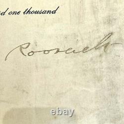 Autographe signé à la main de Theodore Roosevelt PSA/DNA sous la présidence.