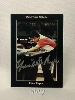 Autographié À La Main 1993 Efren Reyes Signé Pro Billard Tour Rookie Card