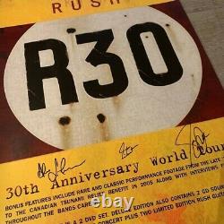 Autographié Rush R30 Poster Geddy Lee Lifeson Neil Peart Main Signée Par Tous Les 3