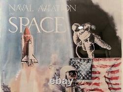 Aviation Navale Dans L'espace Signé À La Main Ltd Ed Lithographie Space-x Neil Armstrong