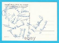BORUSSIA DORTMUND 1963 autographes originaux SIGNÉS à la main football Allemagne fussball