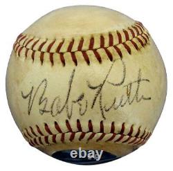 Babe Ruth Hof Yankees Autographié/signé Baseball Peint À La Main Jsa & Psa 145320