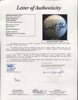 Balle de golf Top-Flite signée à la main par Gerald Ford, rare président américain avec lettre JSA