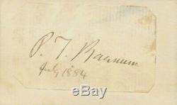 Barnum Signée À La Main Autograph Juillet 1884