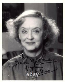 Bette Davis Autographe Signé À La Main Vintage 8x10 Photo Jsa Certifié Authentique