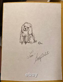 Betty White Original Drawing Signé À La Main Autographié 8 X 11 Avec Coa
