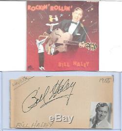 Bill Haley 50 Vintage En Personne Signée À La Main Page Avec L'image. Forme Rare Début