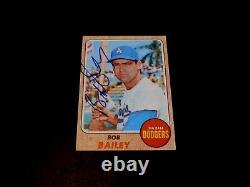 Bob Bailey 1968 Topps #580 Autographié La Dodgers Card Vintage Auto Des Années 1960