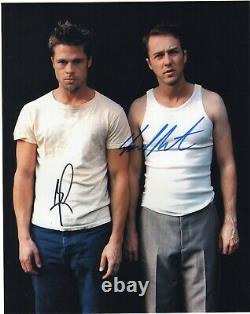 Brad Pitt Ed Norton Club De Figure Original Autographs Signé 8 X 10 Avec Coa