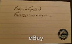 Brian Epstein, Beatles Card Manager Signée À La Main Avec Photo Et Loa