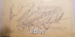 Buddy Holly Ritchie Valens Big Bopper Signée À La Main Autograph Page With2coa De