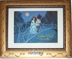 CADRE DE LUXE signé à la main VRAIE Cendrillon 1950 Voix Disney Ilene Woods Rêves