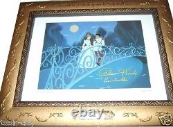 CADRE DE LUXE signé à la main VRAIE Cendrillon 1950 Voix Disney Ilene Woods Rêves