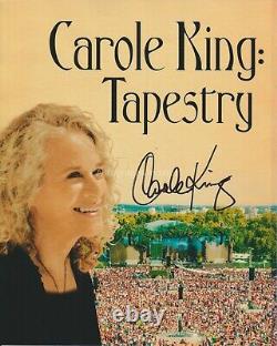 Carole King PHOTO 8x10 signée à la main, autographe, magnifique, Tapisserie, parolière