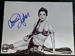 Carrie Fisher Princess Leia Signé À La Main 8.5 X 11 Photo Avec Coa Hot