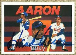 Carte De Baseball Hank Aaron Signée À La Main En Personne Sur Carte Autographe Autographe