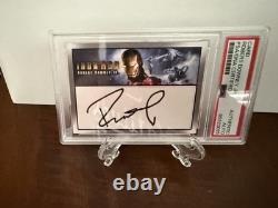 Carte Iron Man signée par Robert Downey Jr, rare, PSA DNA, encadrée, autographiée à la main