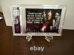 Carte Iron Man signée par Robert Downey Jr, rare, PSA DNA, encadrée, autographiée à la main