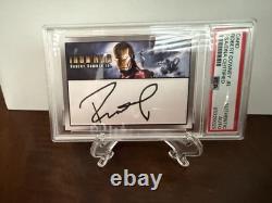 Carte Iron Man signée par Robert Downey Jr, rare, PSA DNA, encadrée, autographiée à la main