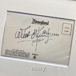 Carte Postale Autographe Signée À La Main Walt Disney Framed Coa