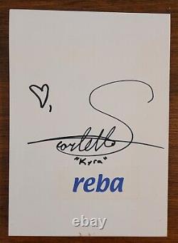 Carte de Noël avec dessin à la main et autographe de Scarlett Pomers, Reba Kyra de Star Trek signée.